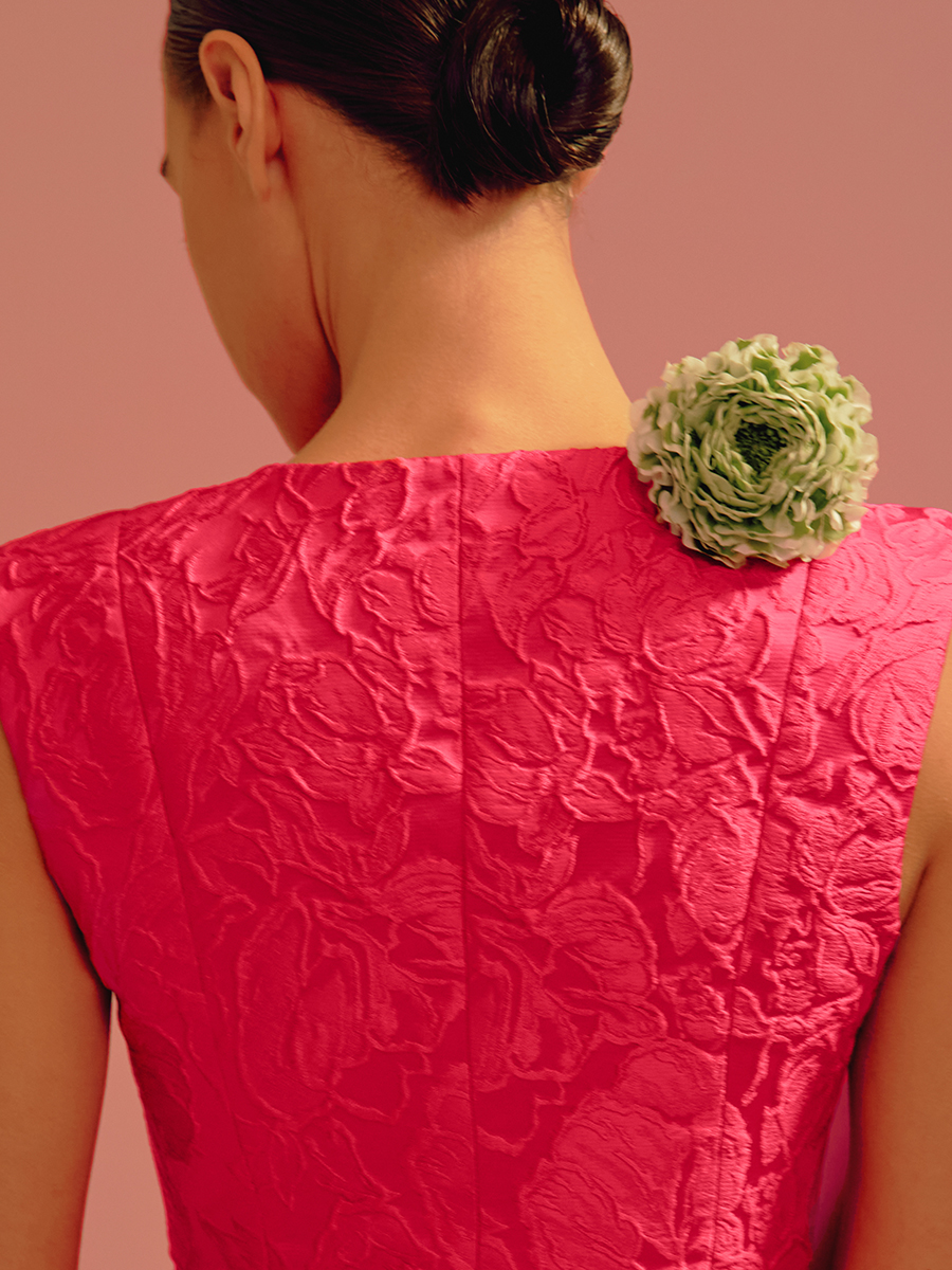 Jacquard vest pink
