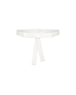 White silk belt