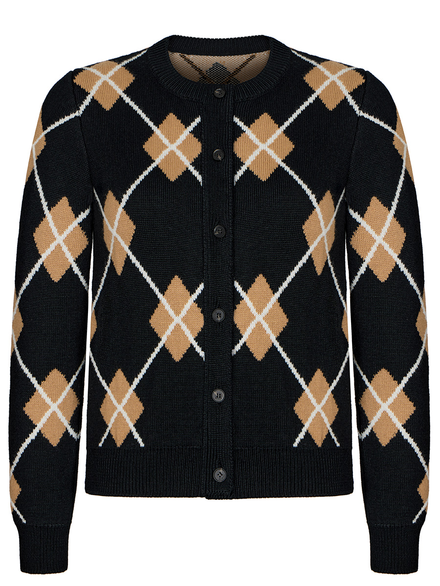 Cardigan with diamond pattern