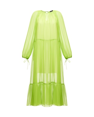 With ties chiffon dress