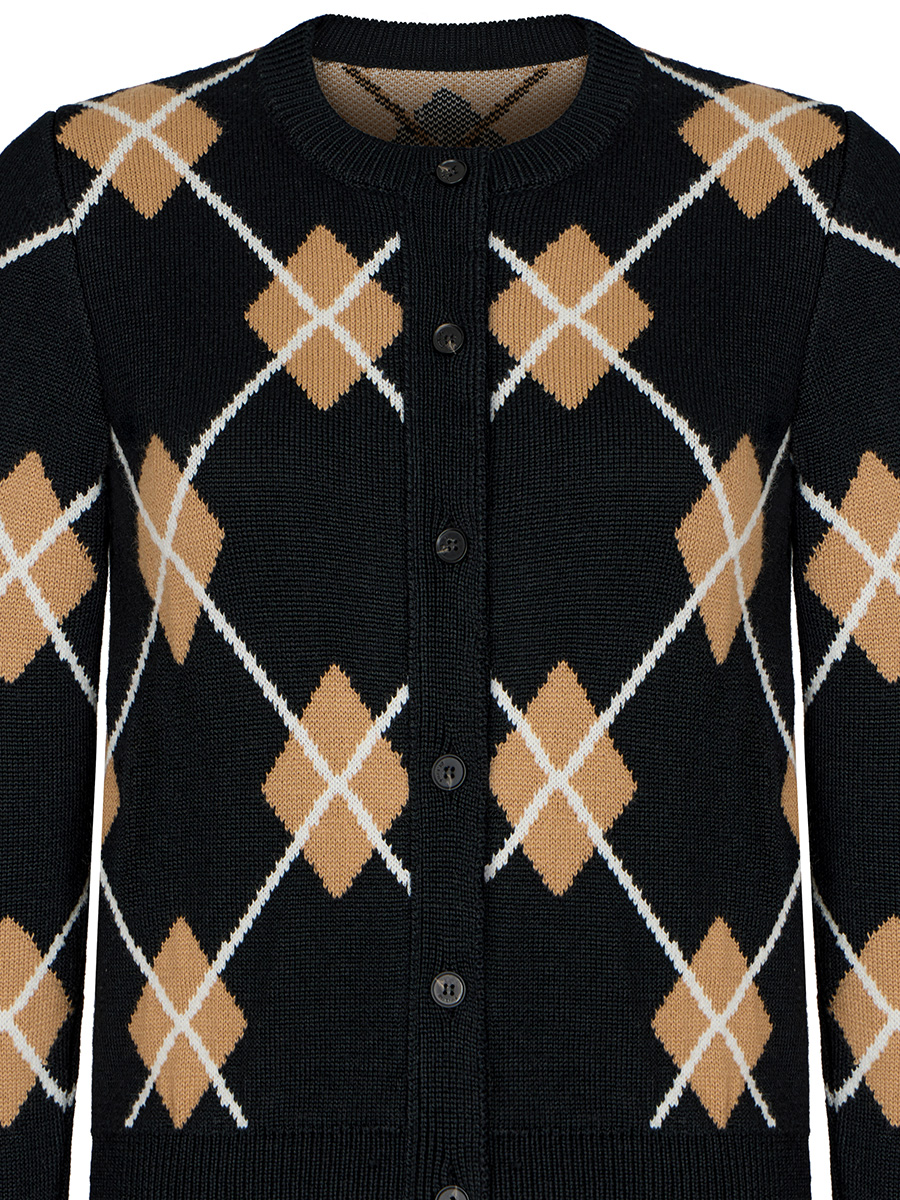 Cardigan with diamond pattern