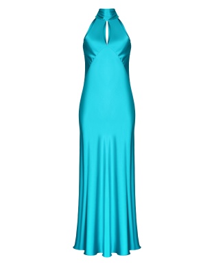 Silk turquoise scarf dress