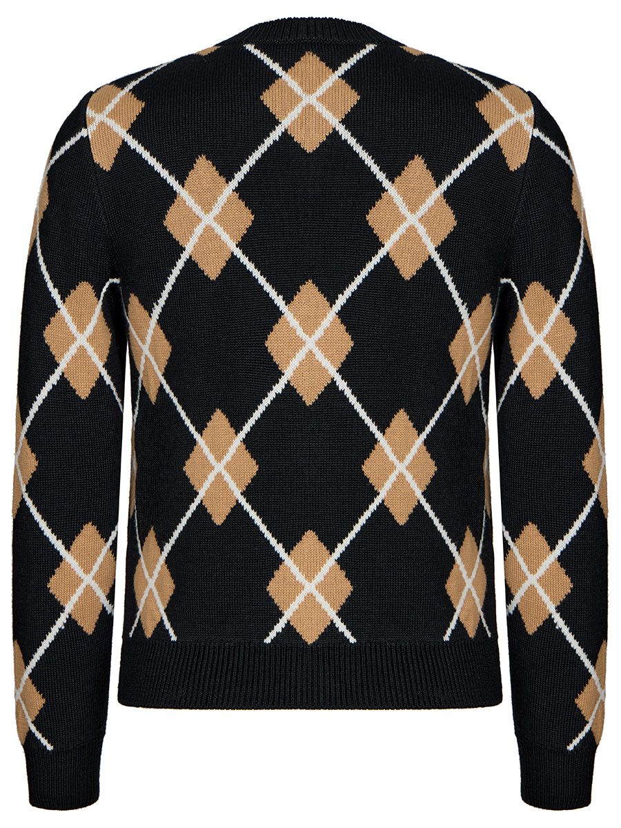 Cardigan with diamond pattern