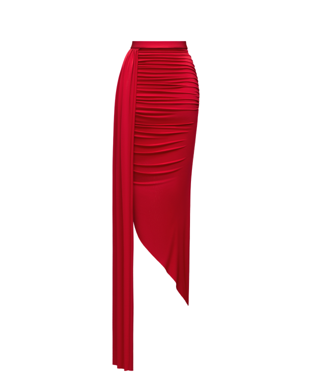 Red skirt with belt