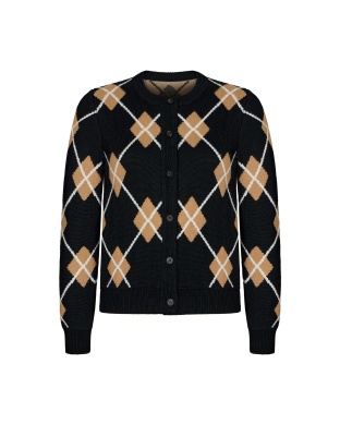 Cardigan with diamond pattern