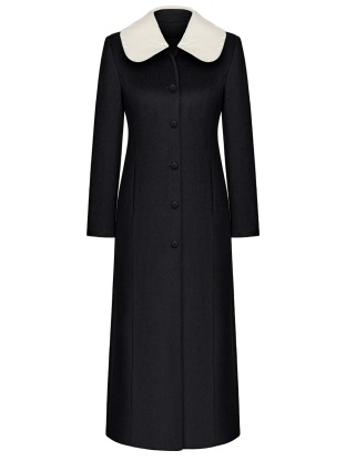 Coat with a velvet collar