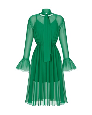 Green chiffon dress