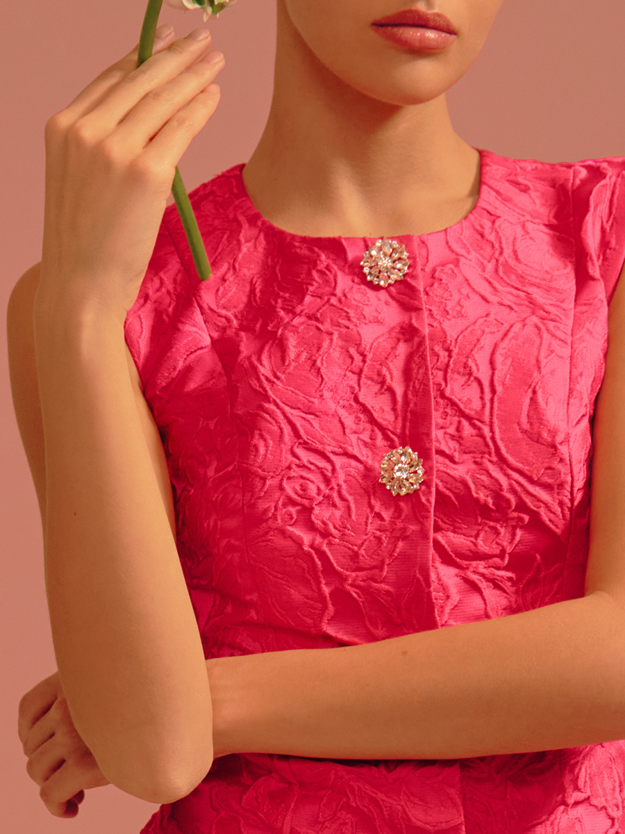 Jacquard vest pink