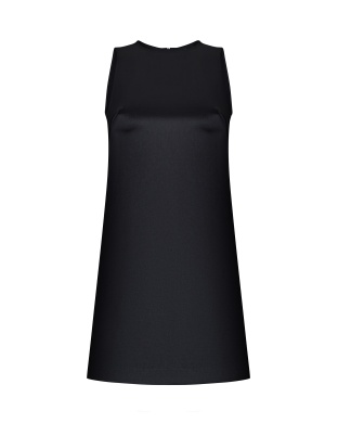 Black satin mini dress