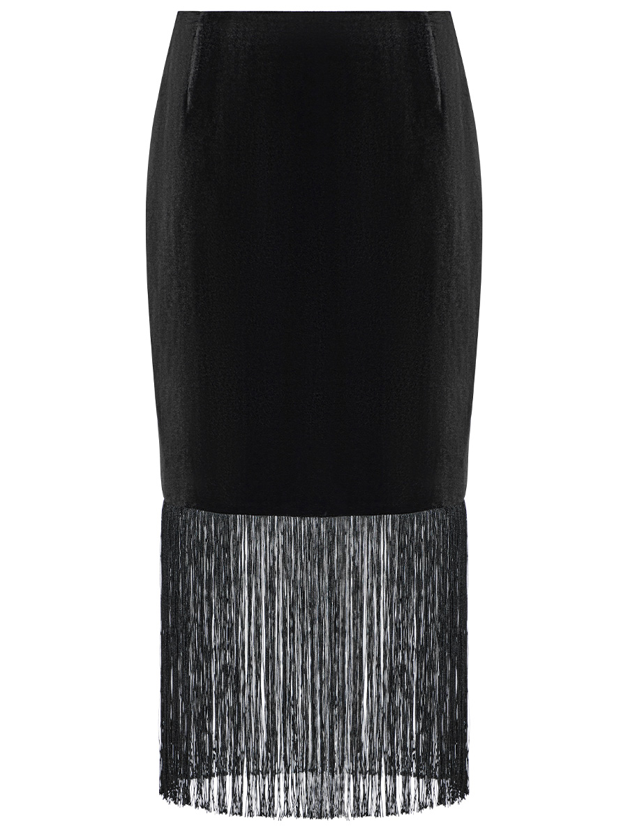 Black velvet skirt
