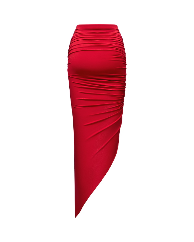 Red skirt with belt
