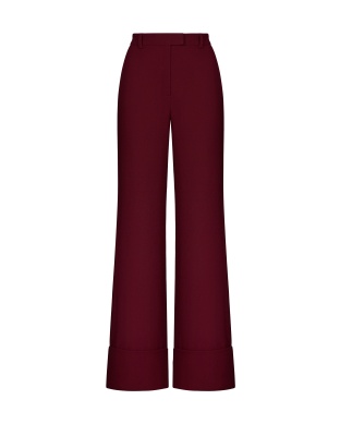 Burgundy crepe wool trousers