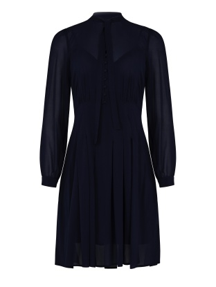 Blue with silk slip chiffon dress