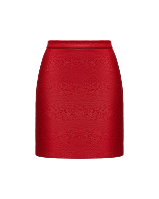 Red leather skirt