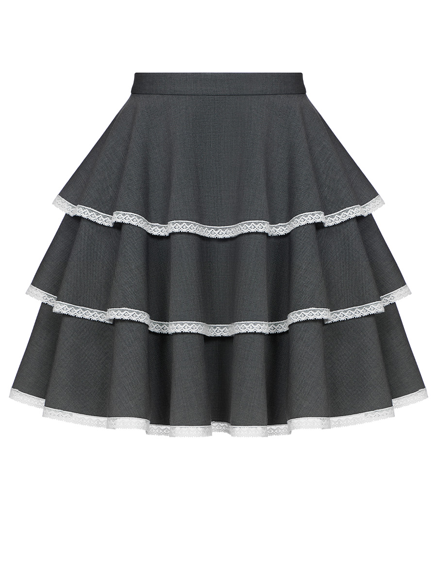 Gray skirt with lace