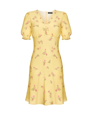 Yellow floral-print dress