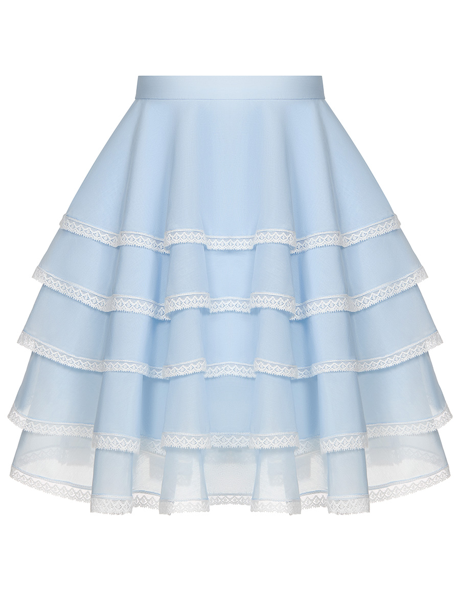 Blue skirt with lace