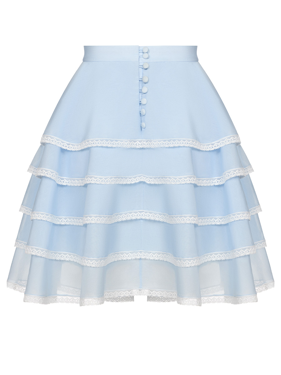 Blue skirt with lace