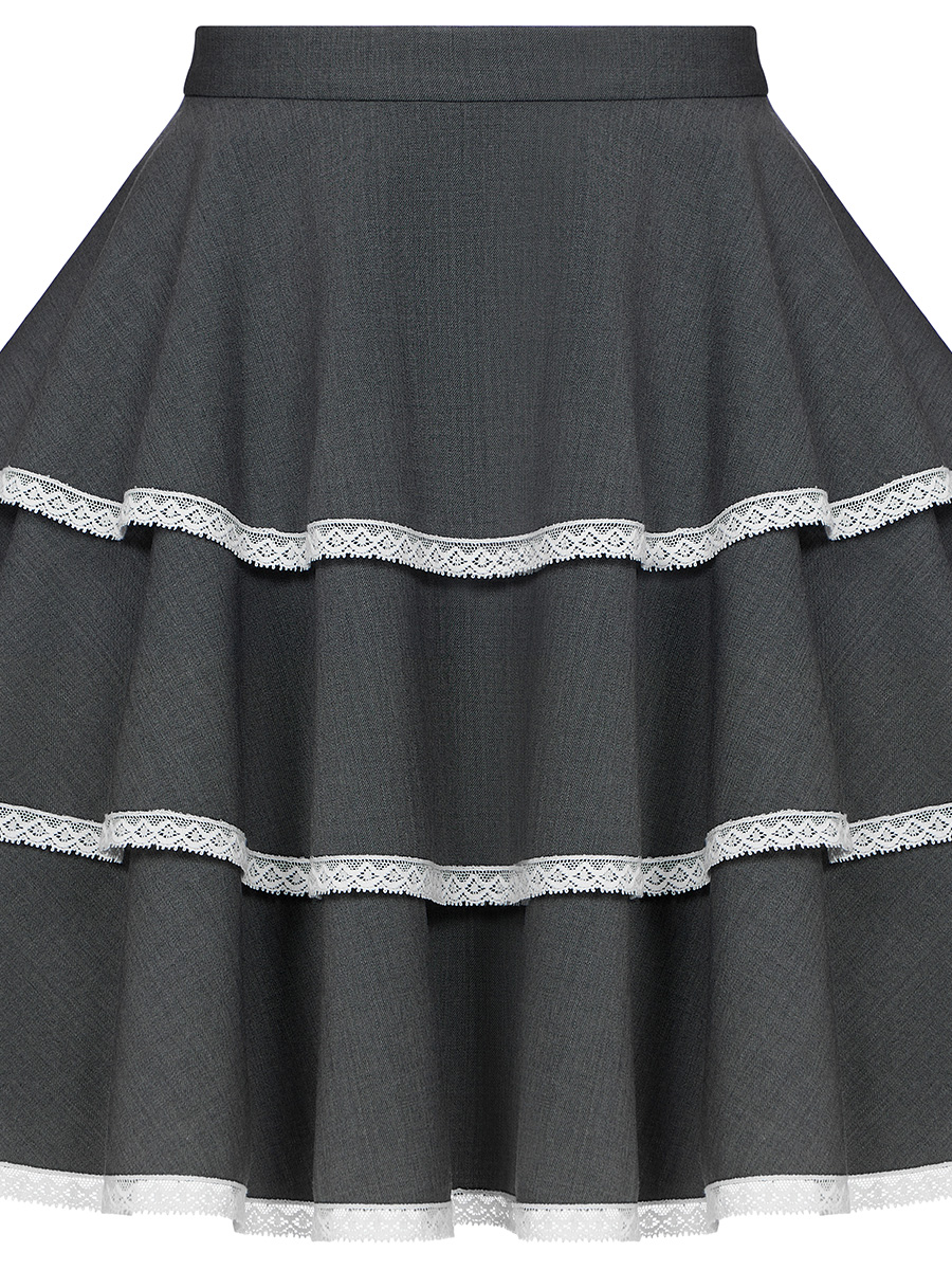 Gray skirt with lace