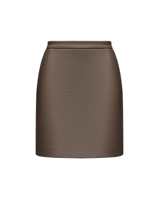 Beige leather skirt