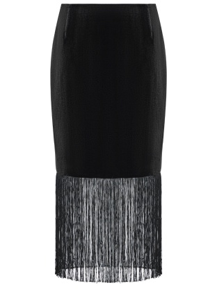 Black velvet skirt