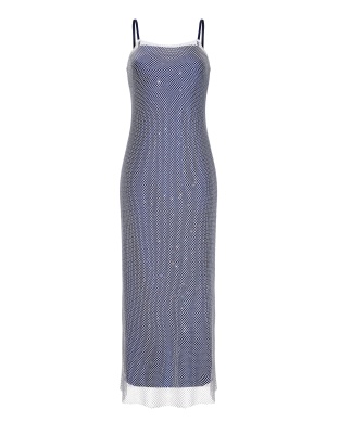 Blue shade strappy dress with Swarovski crystals