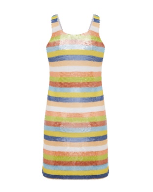 Pastel striped sequin dress