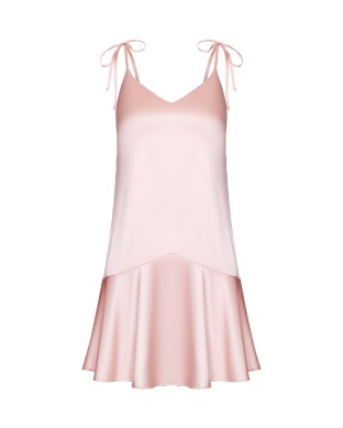 Dress with ties pink-peach