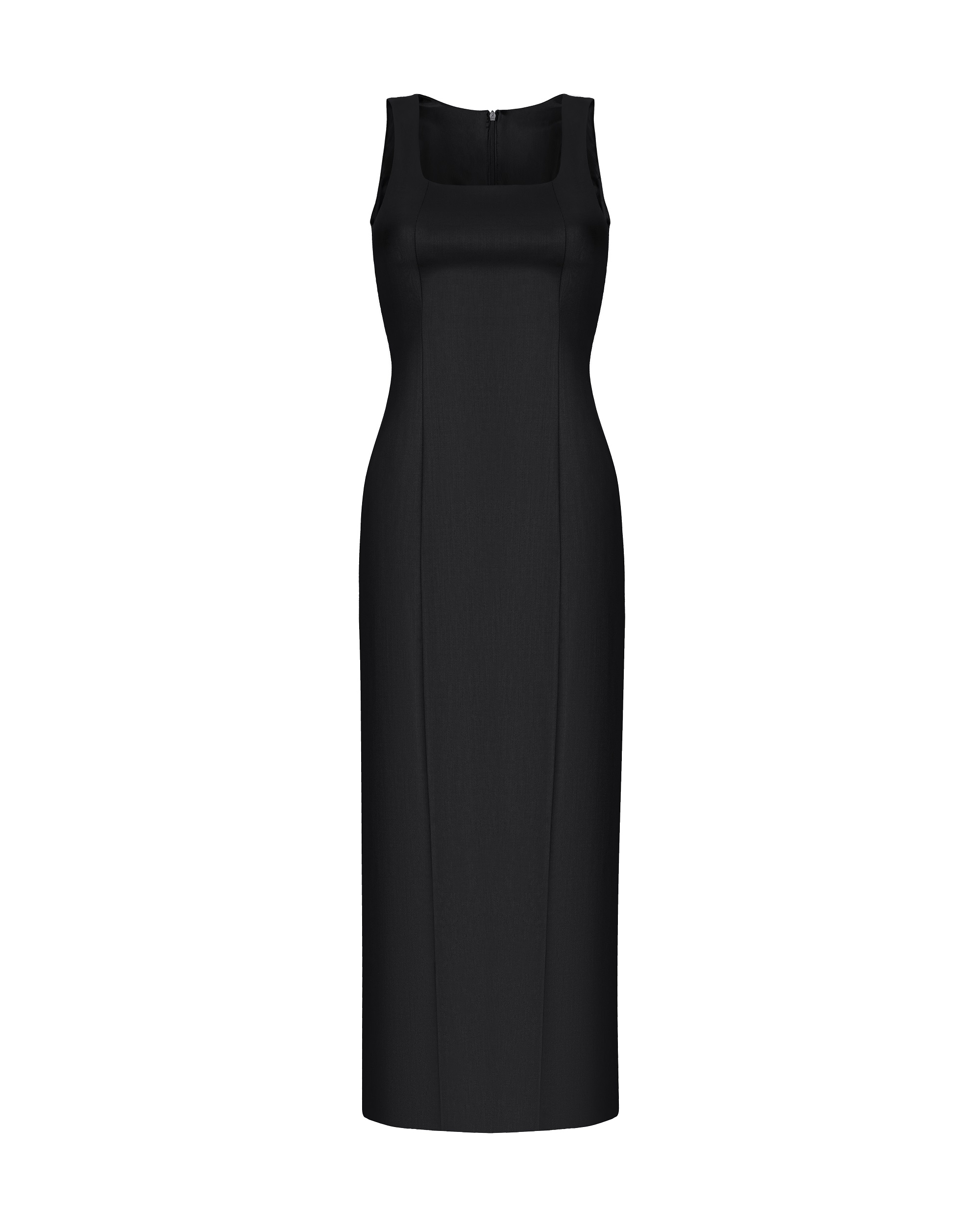 Black wool dress