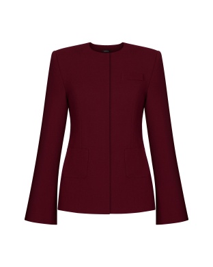 Burgundy crepe wool jacket